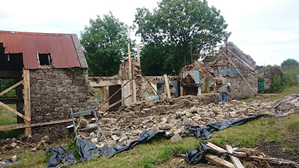 rear wall dully demolished
